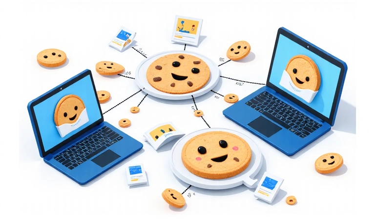 Illustration de cookies sur un site web