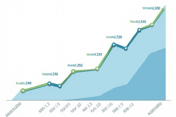 Graphique montrant la progression d'un client